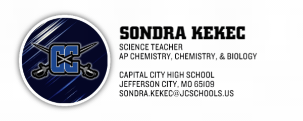 Sondra Kekec Science Teacher AP Chemistry Chemistry and Biology Sondra.Kekec@jcschools.us